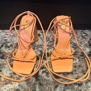 Orange Strappy Heels